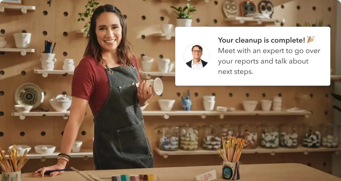A personal services business owner shares coffees with his employees